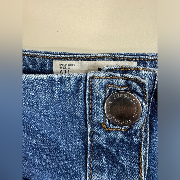 Top shop Moto Button down mini jeans skirt Y2K retro blue Women’s 30 / 8 - Picture 2 of 9